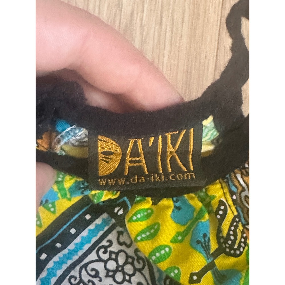 Da'Iki Kids Jumpsuit Yellow Dashiki African Print Spaghetti Strap Boho Cute - Picture 3 of 5